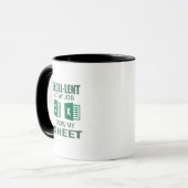 Mug de café drôle de feuille de calcul Excel pour (Devant gauche)