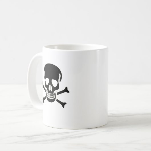 Mug de café du crâne noir (Devant gauche)