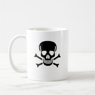 Mug de café du crâne noir