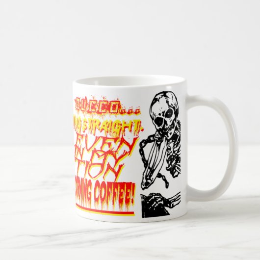 Mug de café du matin agressive avec des squelettes (Droite)