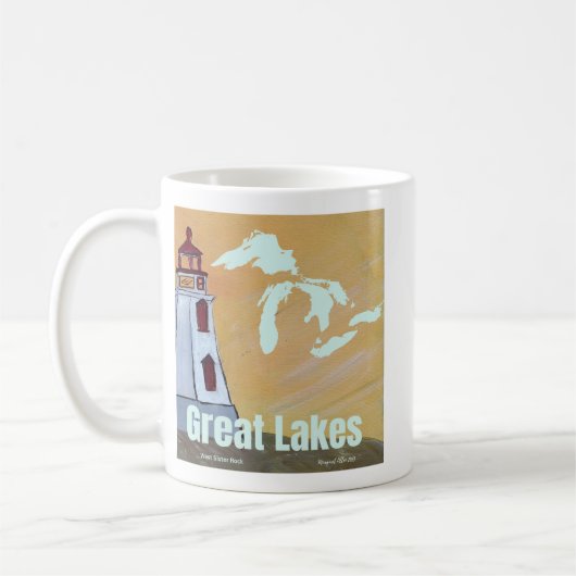 Mug de café du phare des Grands Lacs (Gauche)