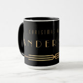 Mug de café élégant de Noël Art déco (Devant gauche)