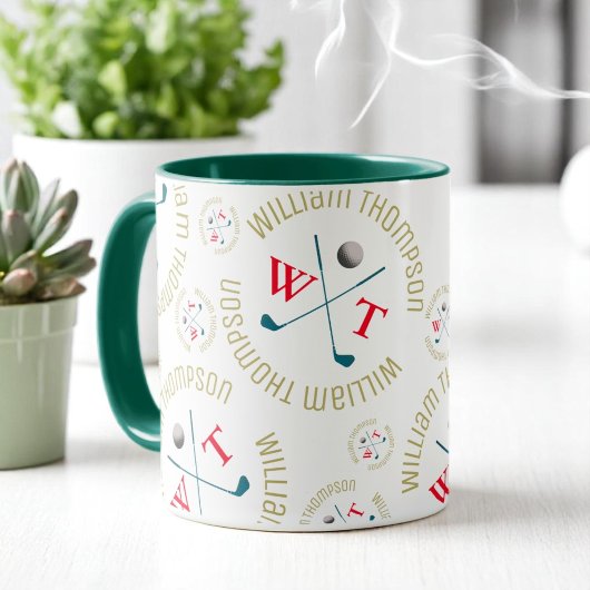 Mug de café élégant pour un golfeur (motif de logo