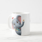 Mug de café éléphant de Noël mignon  (Devant gauche)