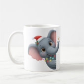 Mug de café éléphant de Noël mignon  (Gauche)
