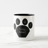 Mug de café Empreinte de patte pour animaux de com (Centre)