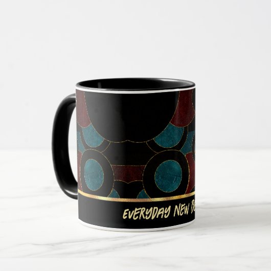 Mug de café en art géométrique abstrait (Devant gauche)
