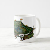 Mug de café en céramique blanche avec vaisseau spa (Devant droit)