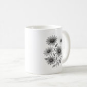 Mug de café en céramique - Design de marguerite -  (Devant droit)