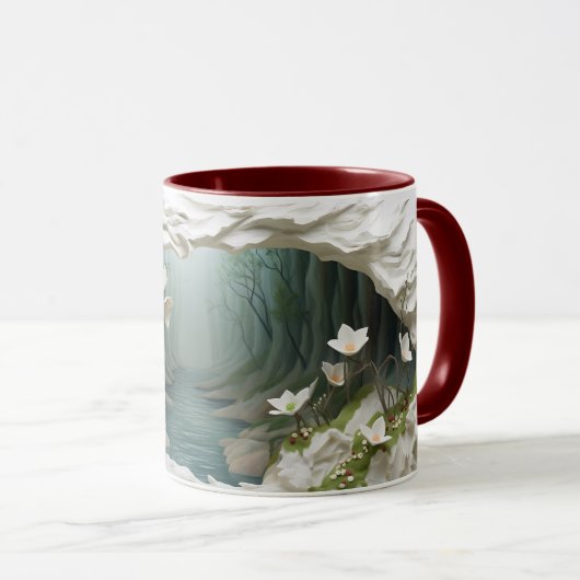 Mug ☕ de café en céramique Enchanted Forest River (Devant droit)