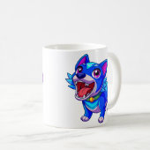 Mug de café en dentelle bleue (Devant droit)