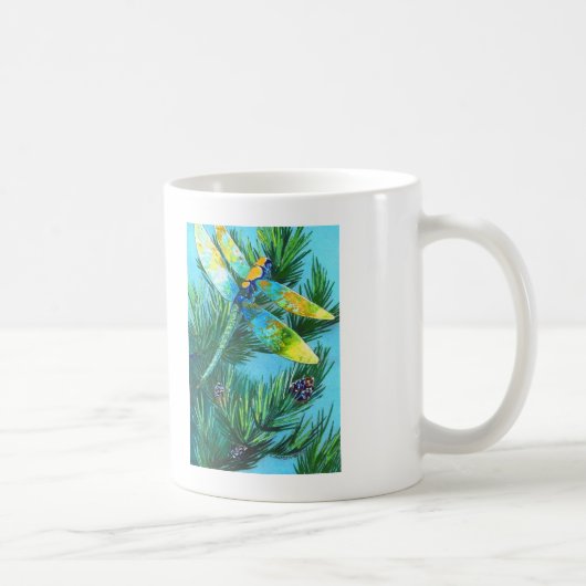 Mug de café en drangonfly et Pine Tree coloré (Droite)