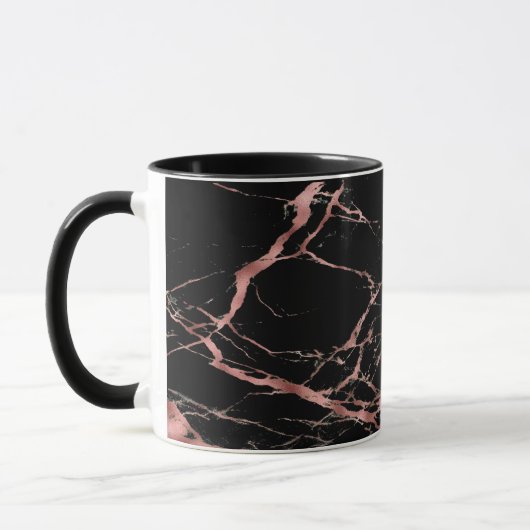Mug de café en marbre noir et Rose or (Gauche)