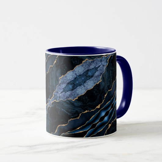 Mug de café en or bleu marine (Devant droit)
