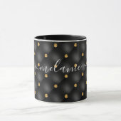 Mug de café en pierre glacée d'or noir avec nom pe (Centre)