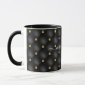 Mug de café en pierre glacée d'or noir avec nom pe (Gauche)