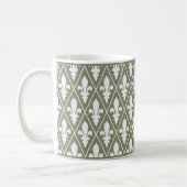Mug de café en treillis à la fleur de lys verte (Gauche)