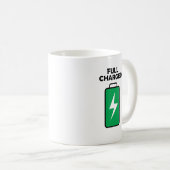 Mug de café entièrement chargé - Un cadeau amusant (Devant droit)