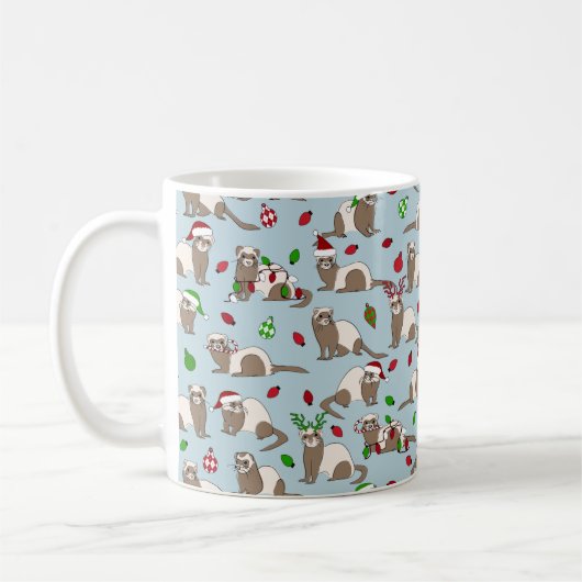 Mug de café Ferret de Noël (Gauche)