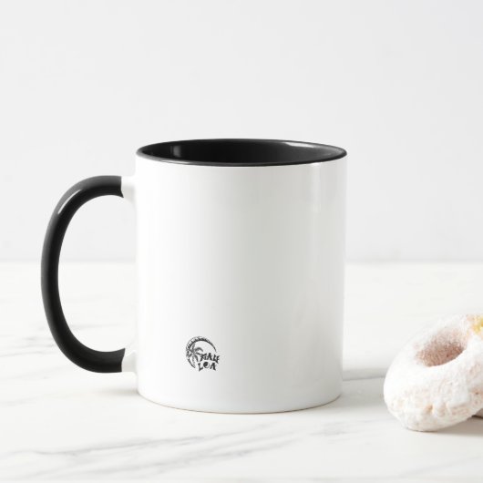 Mug de café fleur hibiscus hawaïen tropical (Avec donut)