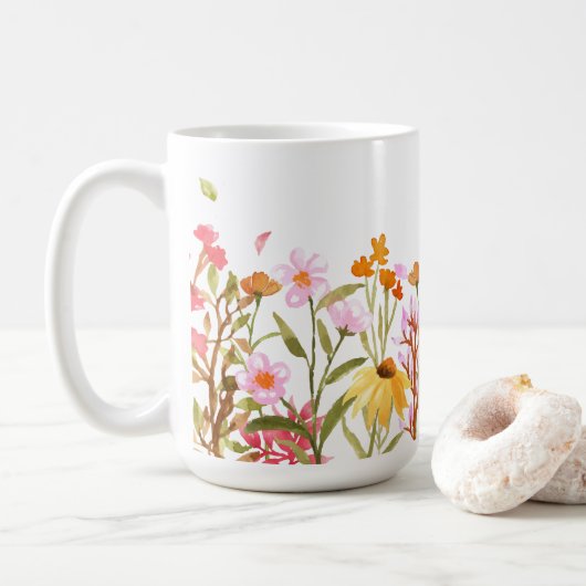 Mug de café fleur sauvage (Avec donut)
