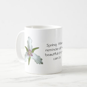 Mug de café Fleur sauvage à ressort Trillium peint