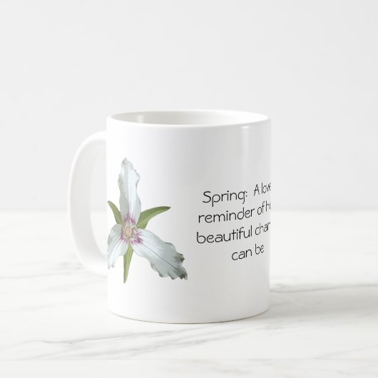 Mug de café Fleur sauvage à ressort Trillium peint (Devant gauche)