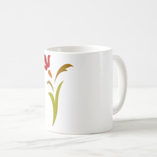 Mug de café fleuri (Devant droit)