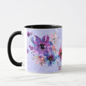Mug de café : Fleurs violettes Sublimation envelop (Gauche)