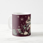 Mug de café flocon de neige bordeaux pour chat d'h (Devant gauche)
