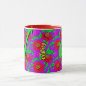 Mug de café floral avec belle conception de fleurs (Centre)