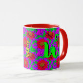 Mug de café floral avec belle conception de fleurs (Devant droit)