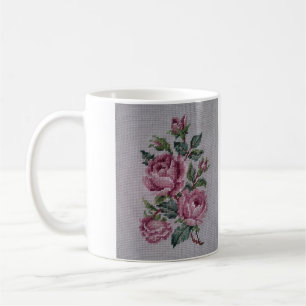 Mug de café floral brodé