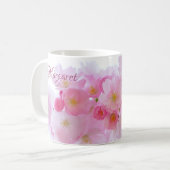 Mug de café floral en fleurs de cerisier rose (Devant gauche)