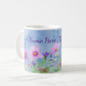 Mug de café Floral Fleur sauvage personnalisé (Devant gauche)
