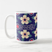 Mug de café floral personnalisé avec nom (Gauche)