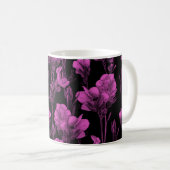 Mug de café Floral rose personnalisé (Devant droit)
