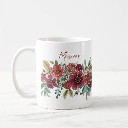 Mug de café Floral rouge (Gauche)