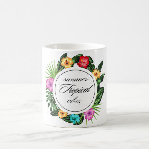 Mug de café floral tropical