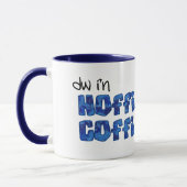 Mug de café gallois : Hoffi Coffi, effet bleu marb (Gauche)