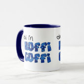 Mug de café gallois : Hoffi Coffi, effet bleu marb (Devant gauche)