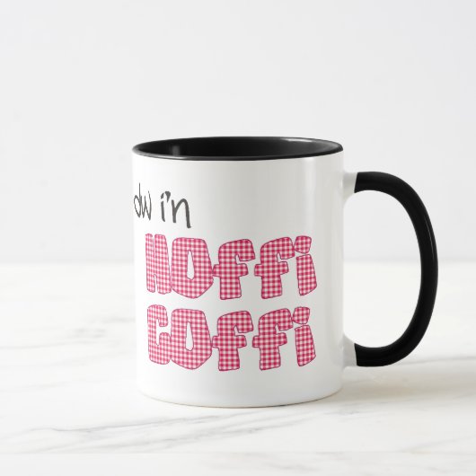 Mug de café gallois : Hoffi Coffi, En vichy rouge (Droite)