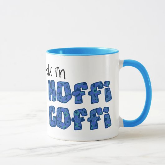 Mug de café gallois : Hoffi Coffi, Flore bleu fonc (Droite)