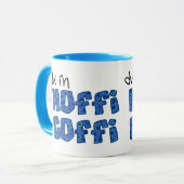 Mug de café gallois : Hoffi Coffi, Flore bleu fonc (Devant gauche)