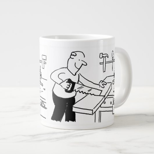 Mug de café géant avec une illustration de charpen (Devant droit)