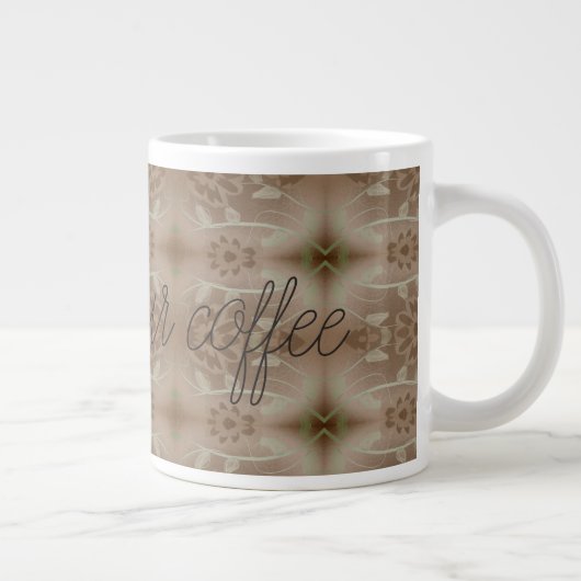 Mug de café géant en design floral Brown (Droite)