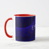 Mug de café géométrique Blue Space Donuts (Gauche)