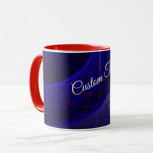 Mug de café géométrique Blue Space Donuts (Devant gauche)