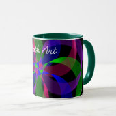 Mug de café géométrique hybride 2D 3D (Devant droit)
