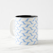Mug de café géométrique moderne bleu et blanc (Devant gauche)